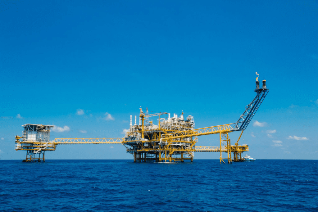 Offshore oil and gas platform.